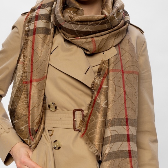 Burberry monogram check scarf - Picture 2 of 13